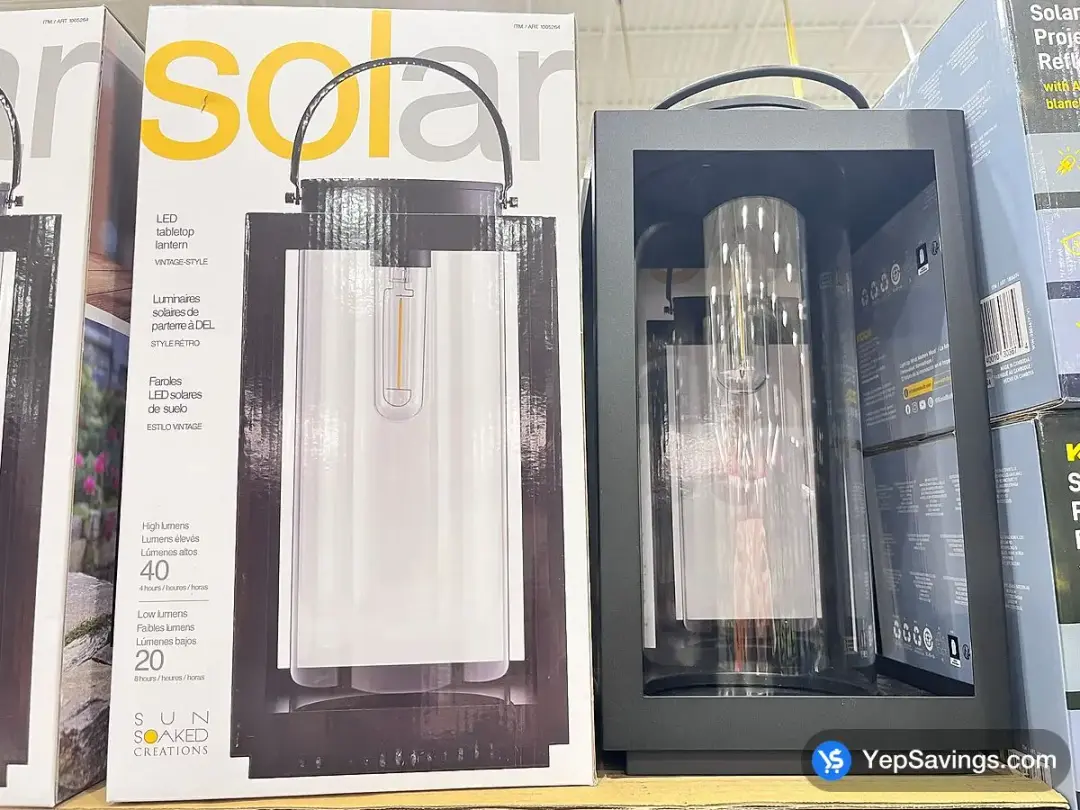 GTX BRANDS SOLAR TABLE LANTERN 40-20 LUMENS - Costco Canada (ITM 1005264)