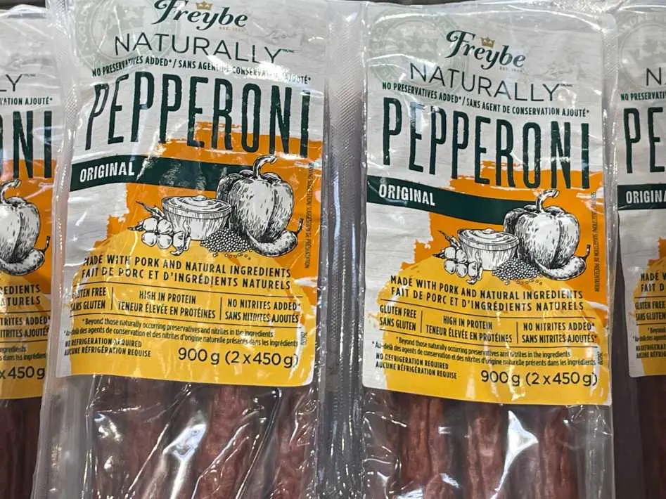 FREYBE PEPPERONI STICK NO PRESERVATIVE ADDED 2X450g - Costco Canada (ITM 1056234)