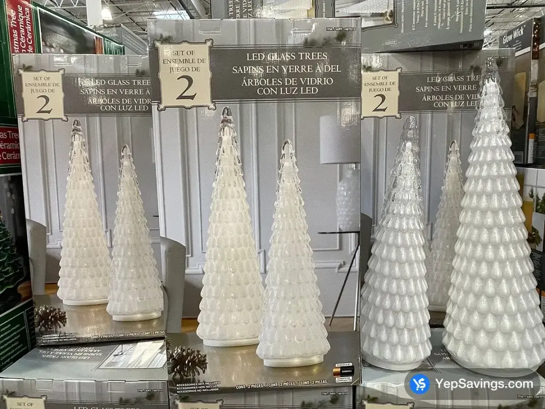 LED GLASS TREES SET OF 2 INDOOR ONLY - Costco Canada (ITM 1487010)