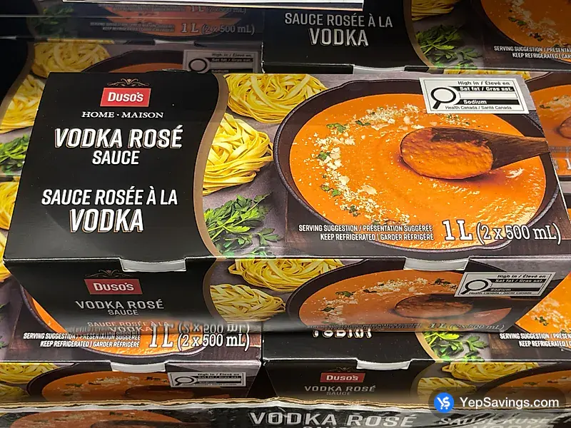 Costco DUSO'S VODKA ROSE SAUCE 2 x 500 ml