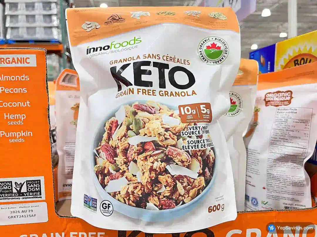 INNO FOODS ORGANIC KETO GRANOLA 600g - Costco Canada (ITM 1552820)