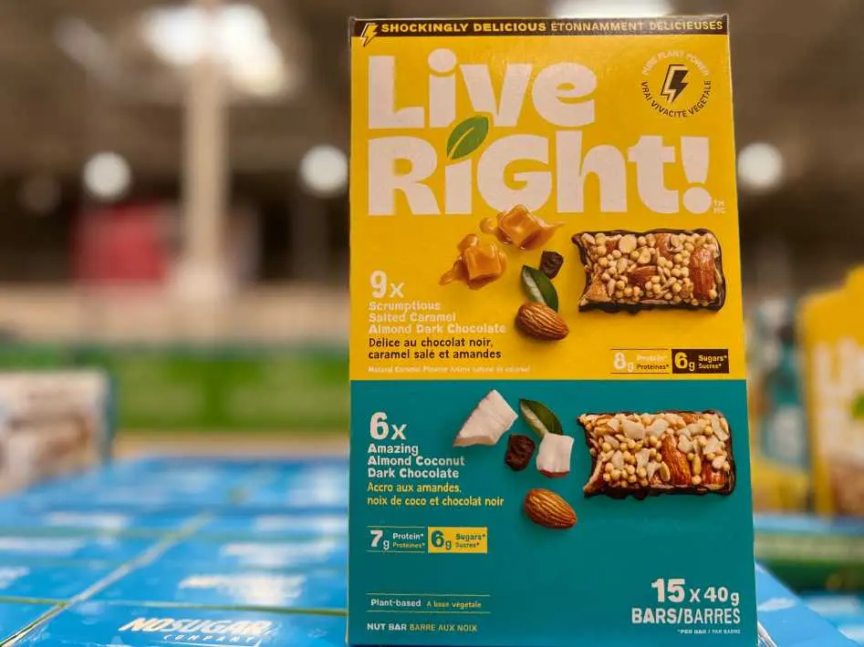 LIVE RIGHT BAR COCONUT AND CARAMEL 15 x 40 g - Costco Canada (ITM 1745605)