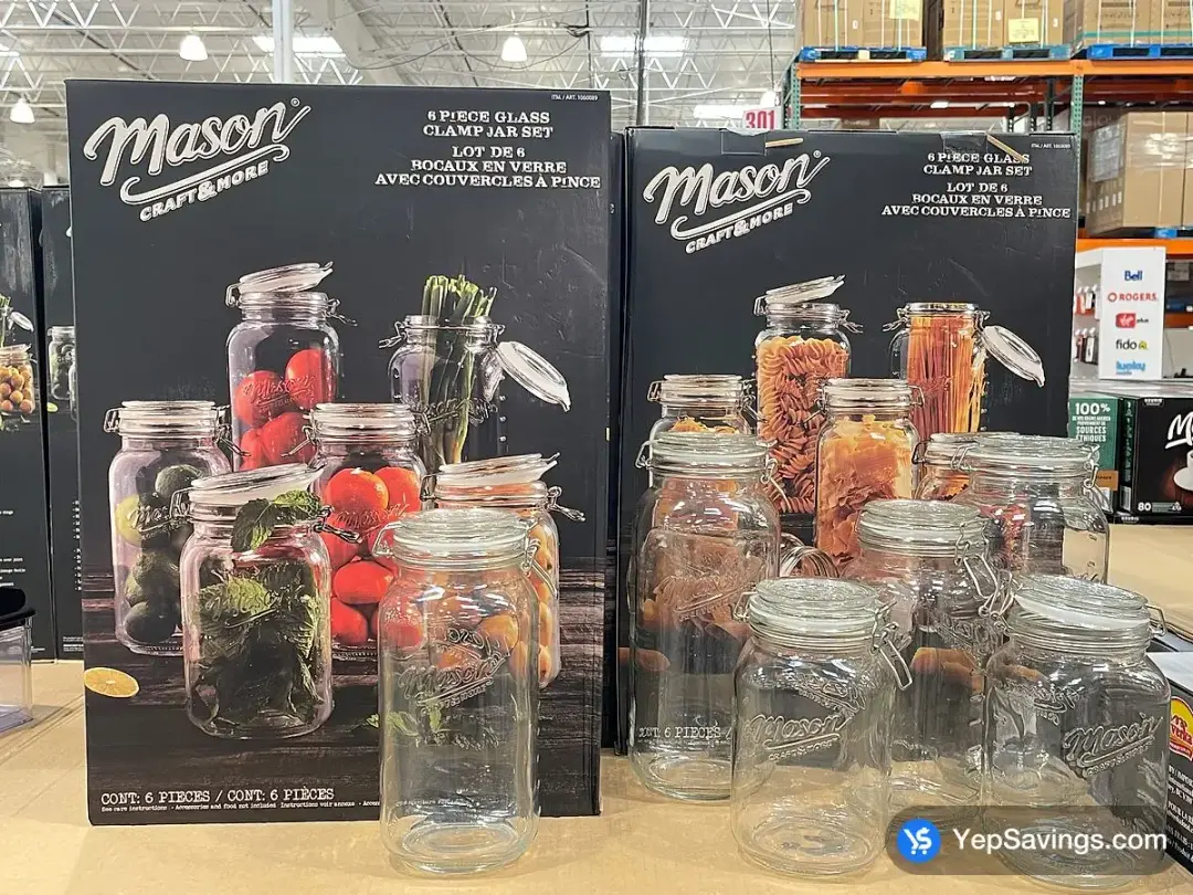 MASON CRAFT GLASS JAR WIT CLASP 6 PIECES - Costco Canada (ITM 1060089)