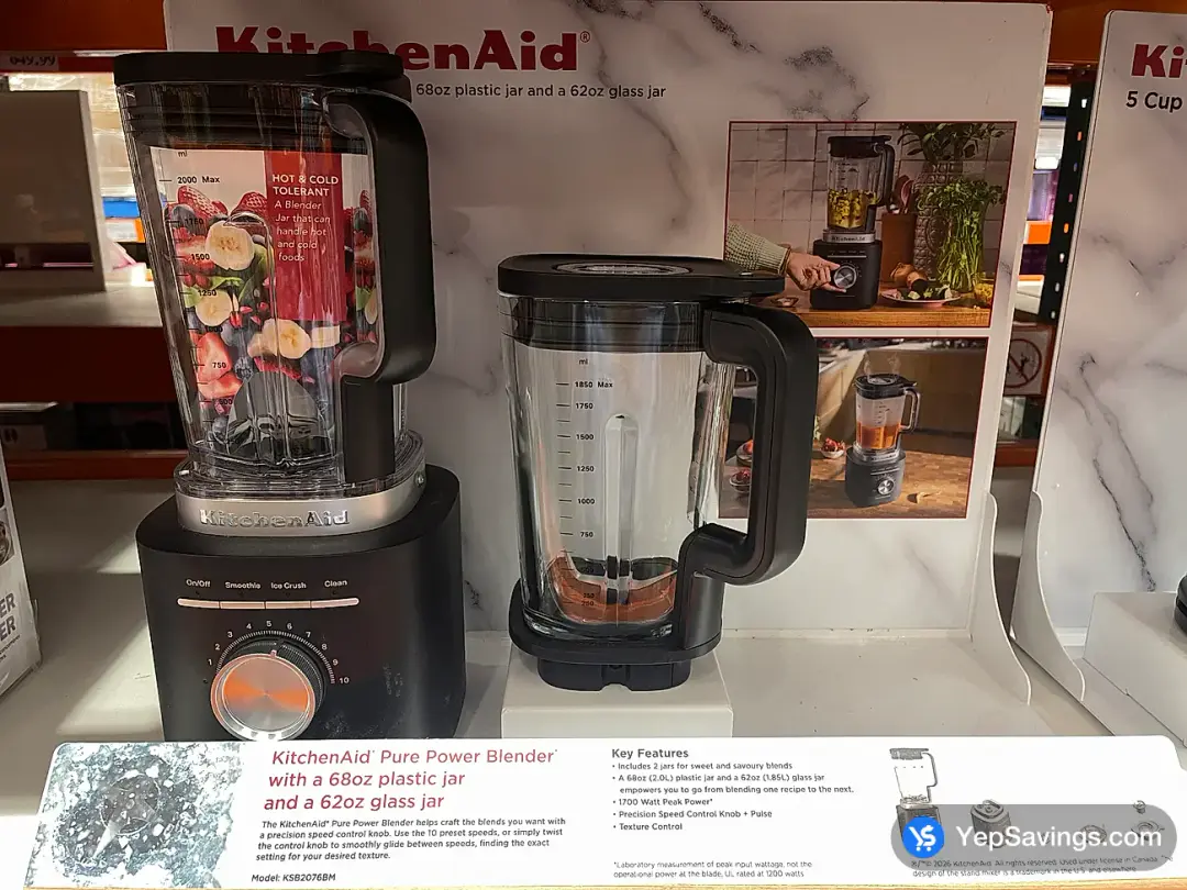 KITCHENAID PURE POWER DUO BLENDER 2 L & 1.85 L - Costco Canada (ITM 1992735)