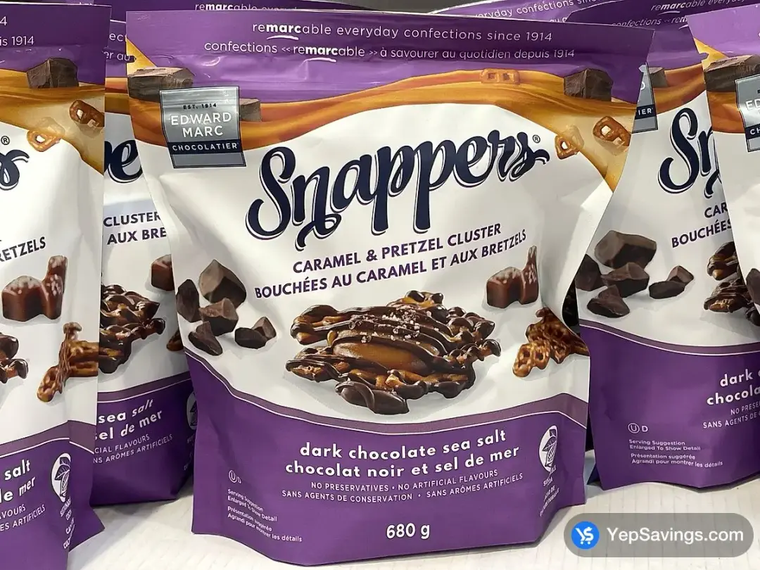SNAPPERS DARK CHOCOLATE CARAMEL PRETZELS 680 g - Costco Canada (ITM 418737)