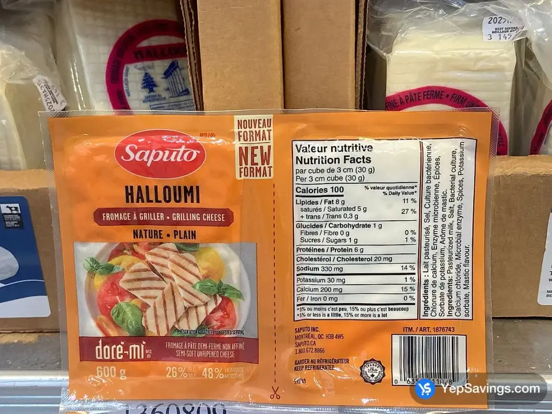 SAPUTO PLAIN HALLOUMI CHEESE 2 x 300 g - Costco Canada (ITM 1876743)