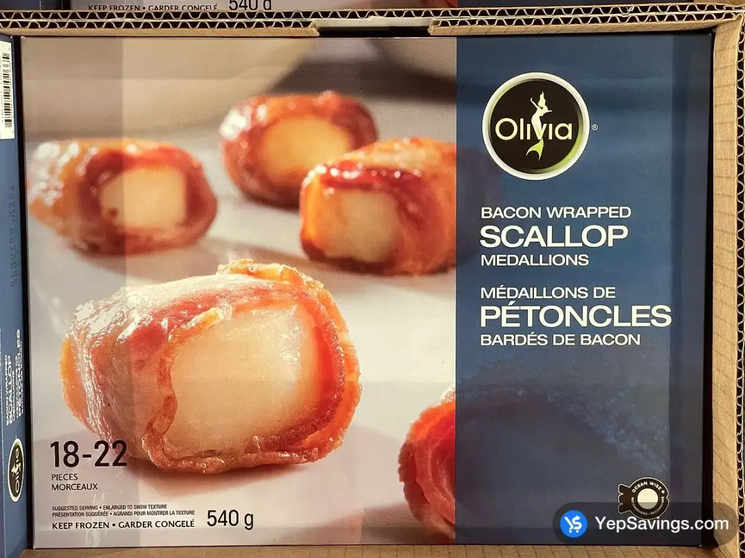 OLIVIA BACON WRAPPED SCALLOPS 540 g - Costco Canada (ITM 1162456)