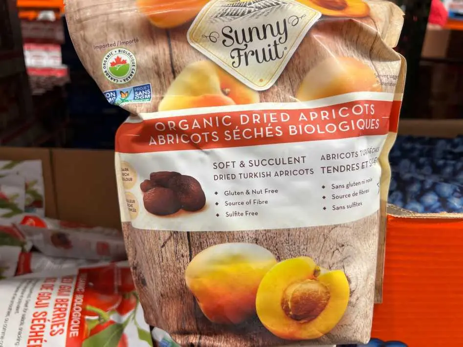 SUNNY FRUIT ORGANIC DRIED APRICOTS 1.36 kg - Costco Canada (ITM 1007241)