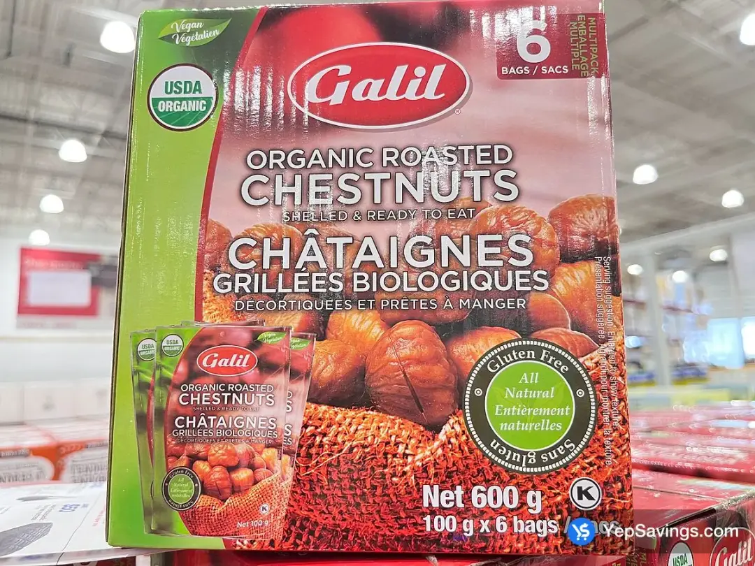 GALIL ORGANIC CHESTNUTS 6 x 100 g - Costco Canada (ITM 1092438)