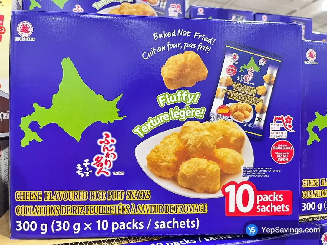 COSTCO ECHIGO SEIKA CHEESE RICE PUFF SNACK 10 x 30 g – (ITM 1869115)