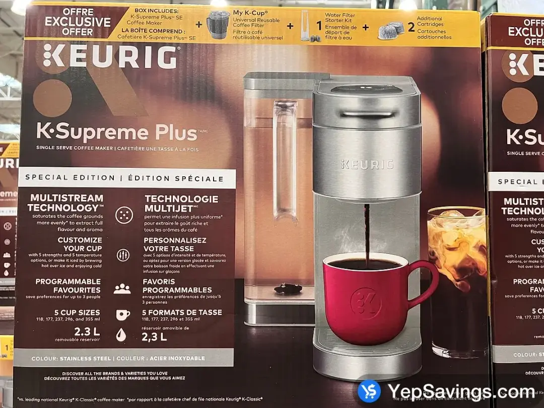 KEURIG BREWER K-SUPREME + MY KCUP STAINLESS STEEL SE - Costco Canada (ITM 7881976)