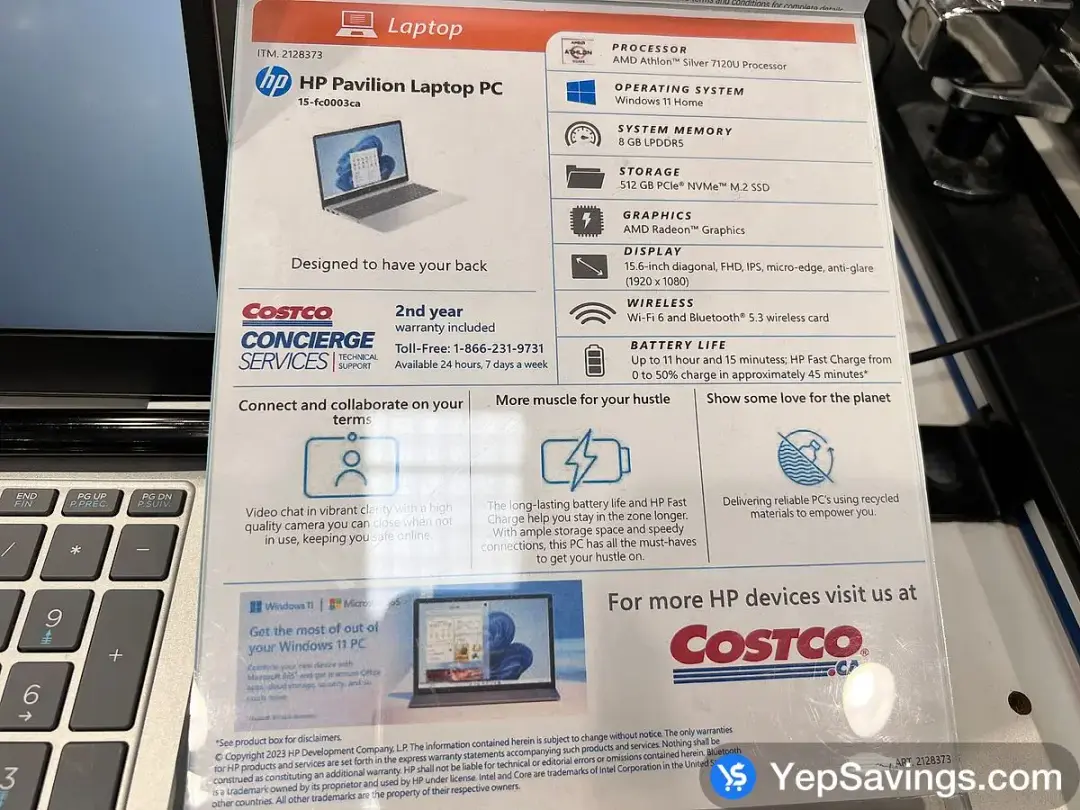 COSTCO HP 15.6 