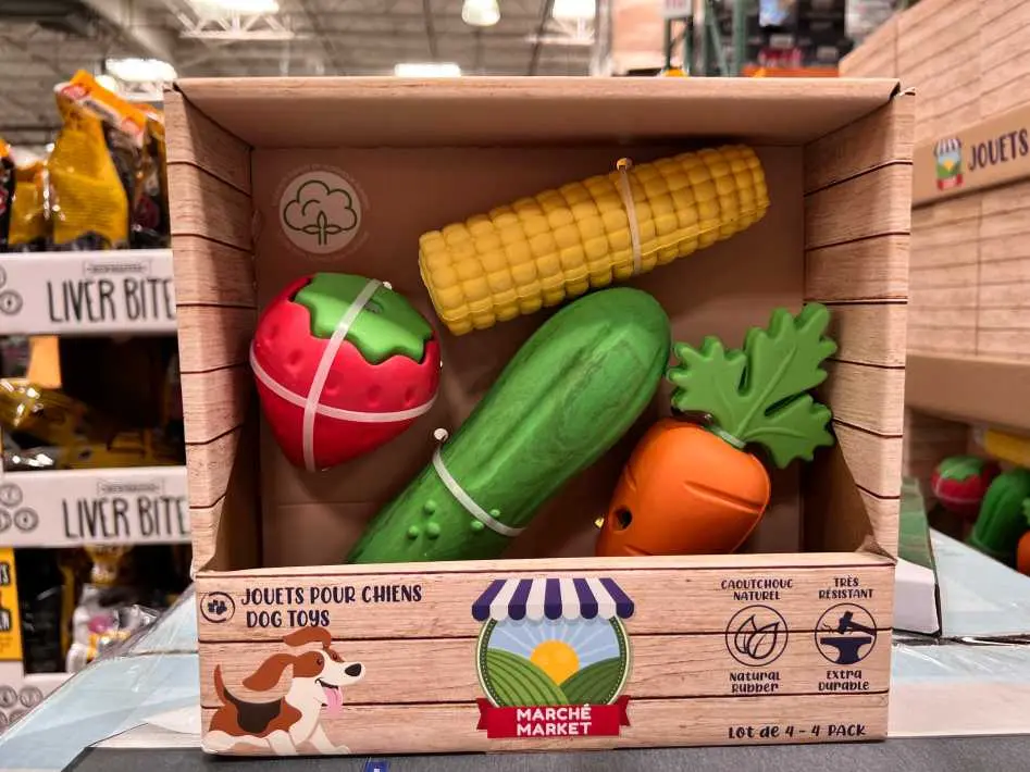 PURE PLAY MARKET FARMERS THEME DOG TOY PACK OF 4 - Costco Canada (ITM 1026880)
