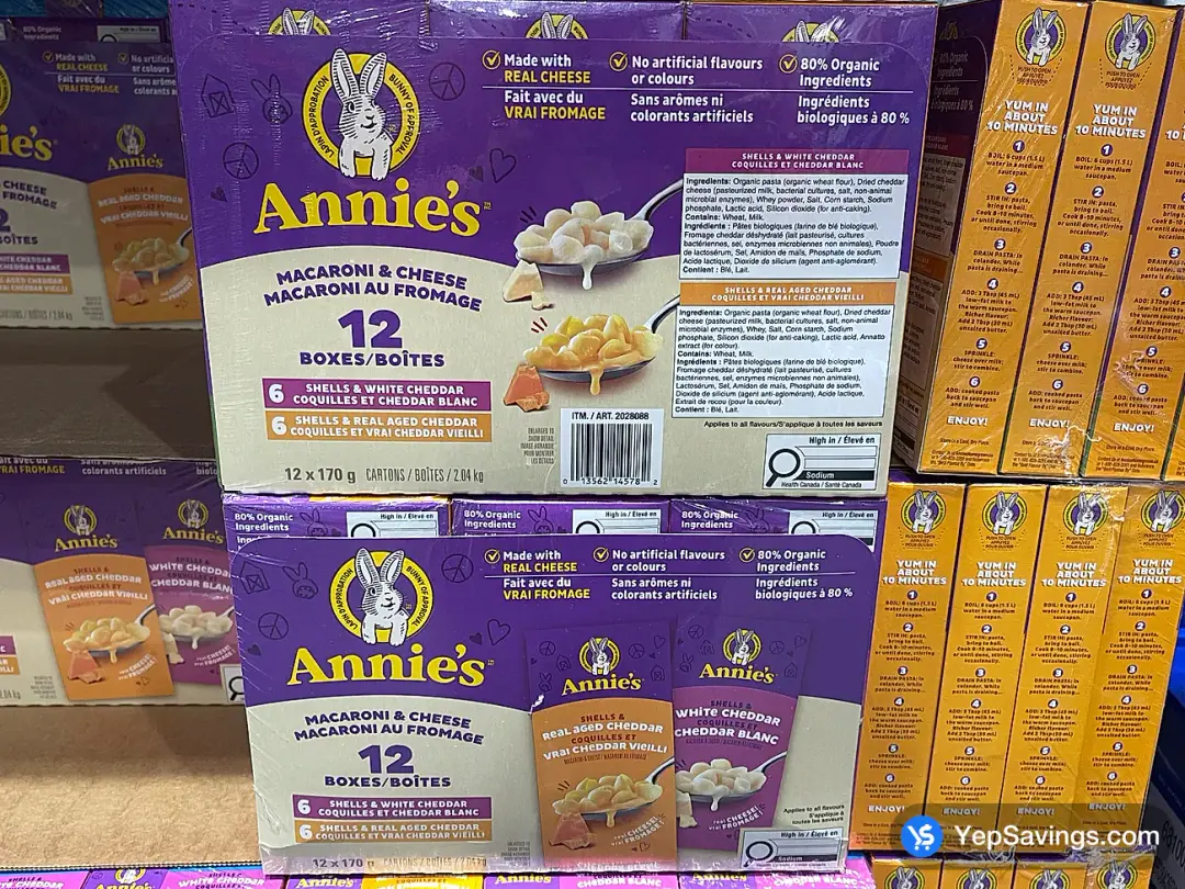 ANNIE'S SHELLS & CHEDDAR 12 x 170 g - Costco Canada (ITM 2028088)