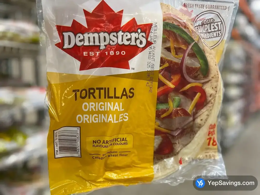 DEMPSTERS 10" ORIGINAL TORTILLAS 18 PACK 1.1 kg - Costco Canada (ITM 1218213)