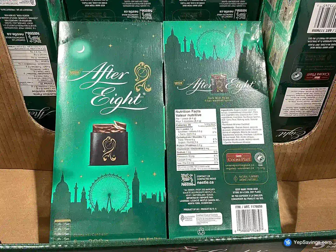 AFTER EIGHT DARK CHOCOLATE MINTS 5 x 200 g - Costco Canada (ITM 1176059)