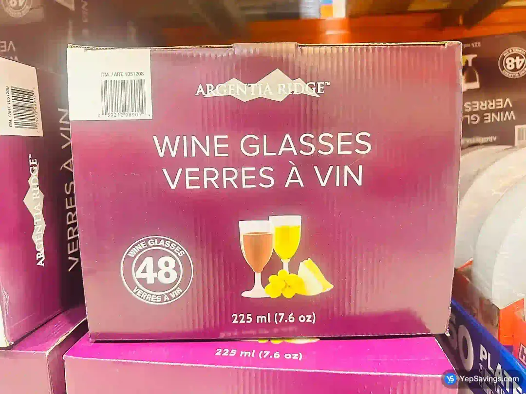 ARGENTIA RIDGE WINE GLASSES 225 ML PACK OF 48 - Costco Canada (ITM 1051208)