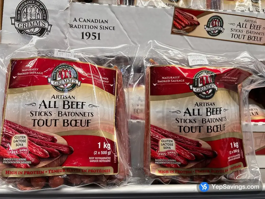 GRIMM'S ARTISAN ALL BEEF STICKS 2x500g - Costco Canada (ITM 5051601)