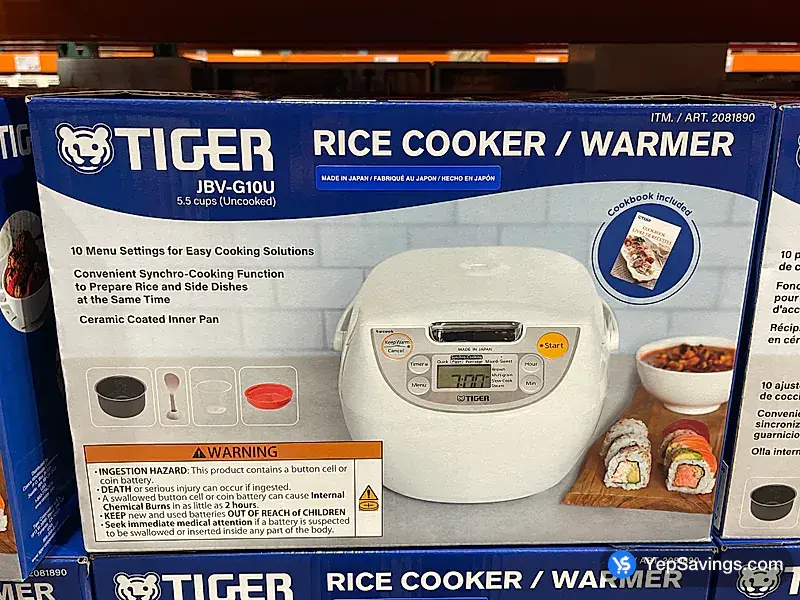 Costco TIGER RICE COOKER AND WARMER 5.5 CUPS