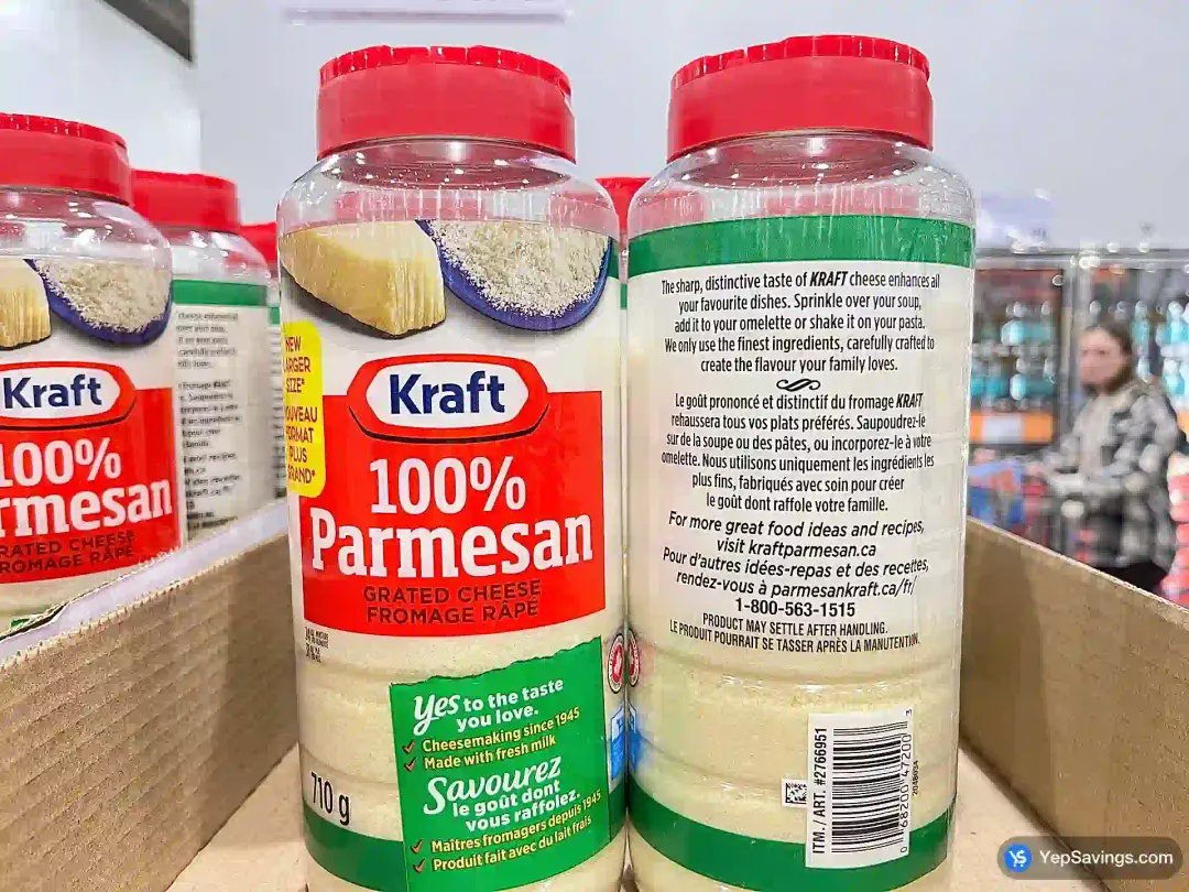 KRAFT GRATED PARMESAN CHEESE 710 g - Costco Canada (ITM 2766951)