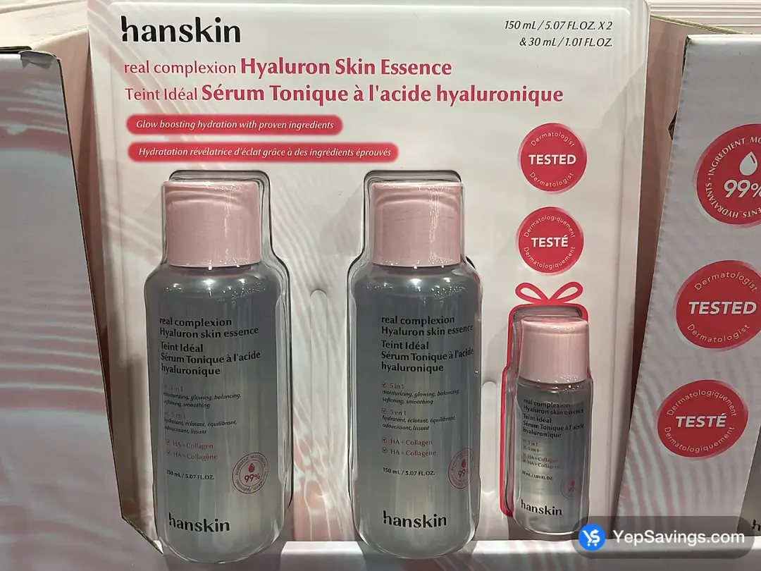 HANSKIN HYALURON SKIN ESSENCE 2 x 150 mL + 30 mL - Costco Canada (ITM 2016824)