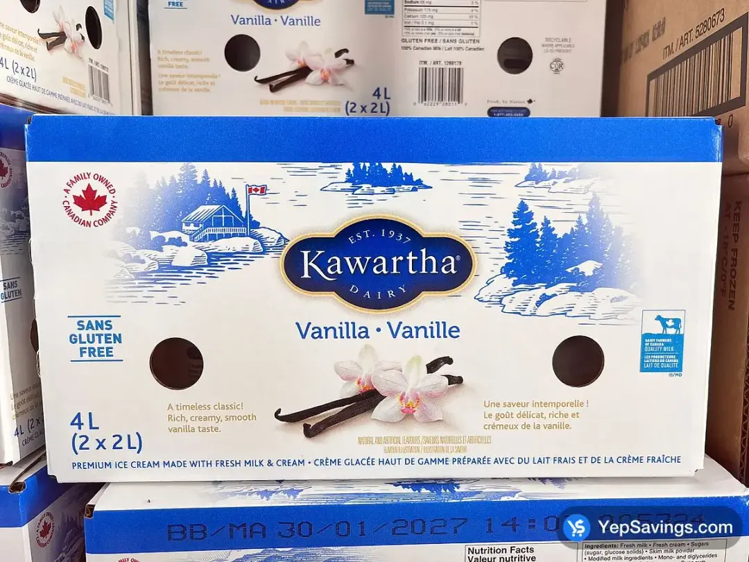 KAWARTHA DAIRY VANILLA ICE CREAM 2 x 2L PER BOX - Costco Canada (ITM 1260170)