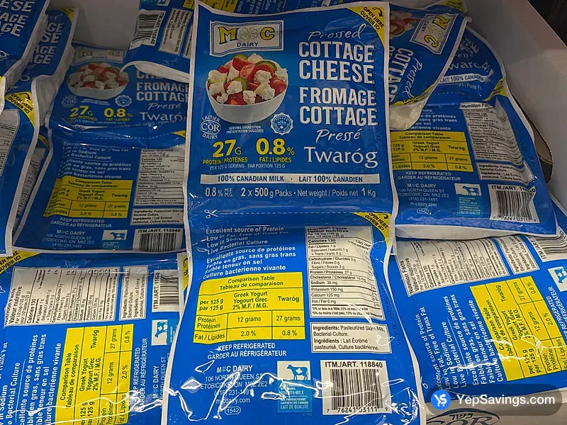 Costco M-C DAIRY PRESSED COTTAGE CHEESE 2 x 500 g