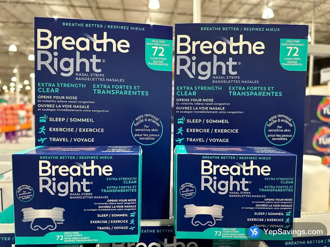 BREATHE RIGHT NASAL STRIPS EXT CLEAR PACK OF 72 - Costco Canada (ITM 3186011)