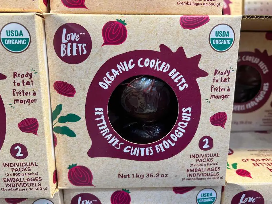 LOVE BEETS ORGANIC COOKED BEETS 2 x 500 g - Costco Canada (ITM 1040140)