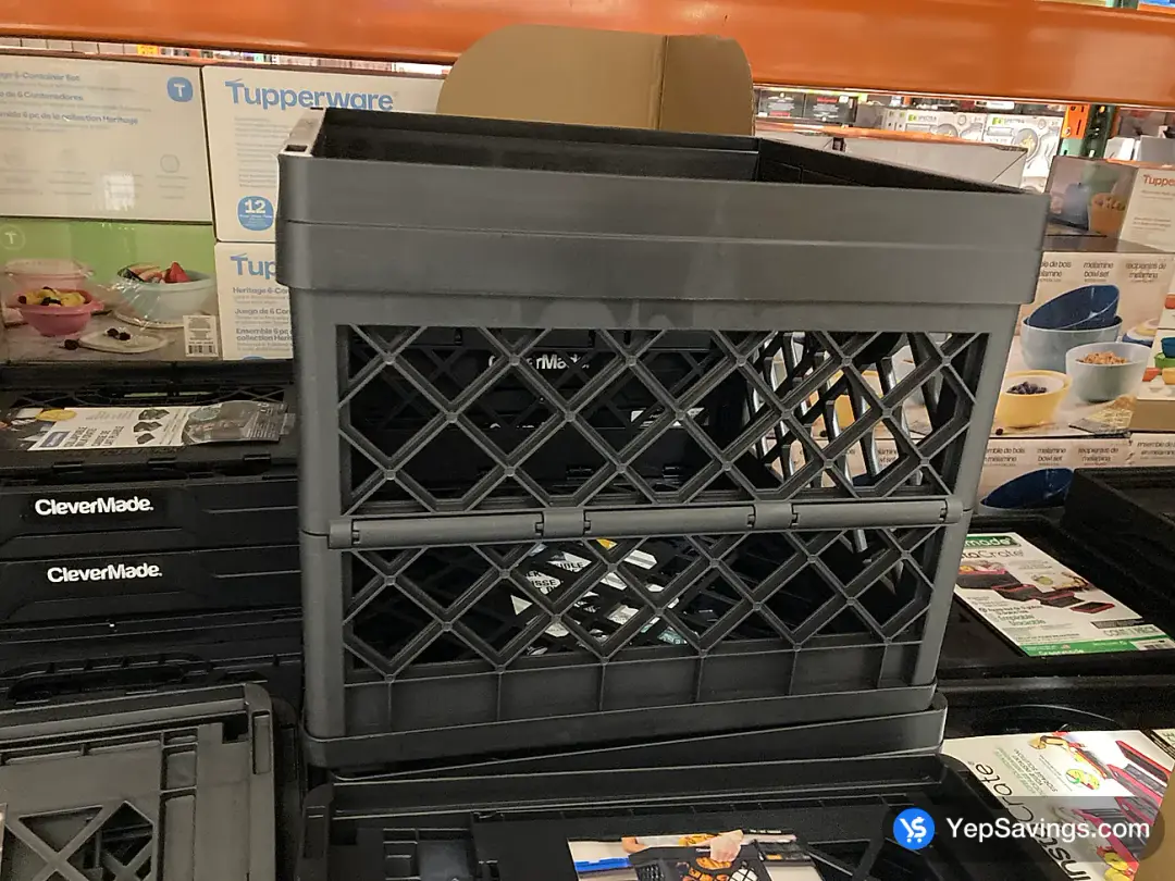CLEVERMADE COLLAPSIBLE MILK CRATE PACK OF 2 - Costco Canada (ITM 1980094)