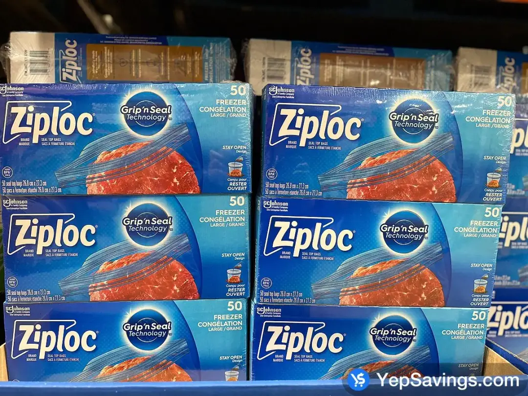 ZIPLOC LARGE FREEZER BAG 3 x 50 bags - Costco Canada (ITM 1789709)