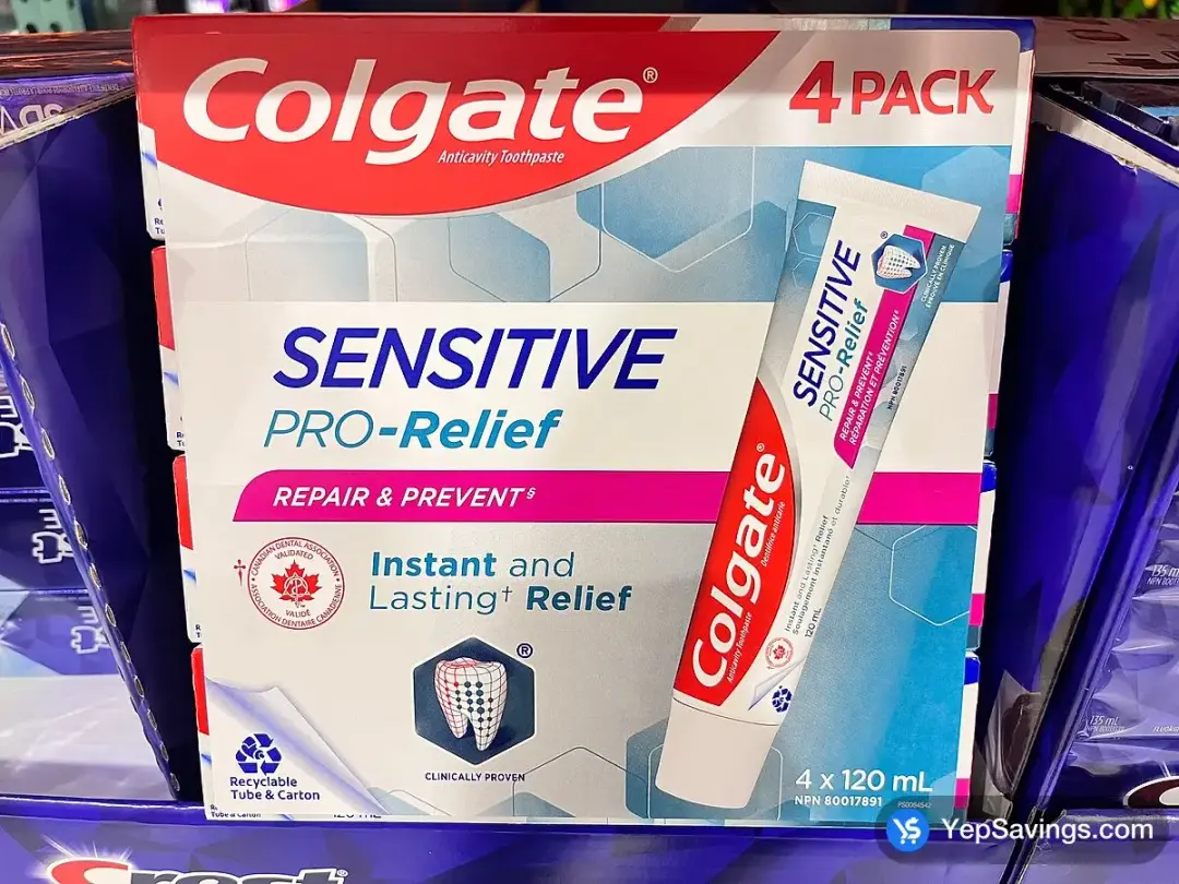 COLGATE PRO-RELIEF TOOTHPASTE 4 x 120 mL - Costco Canada (ITM 1474938)