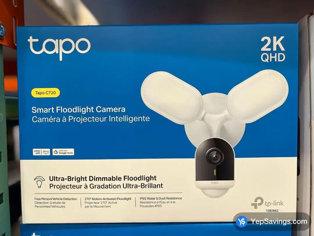 TP - LINK TAPO C720 FLOODLIGHT 2K CAMERA - Costco Canada (ITM 1090662)