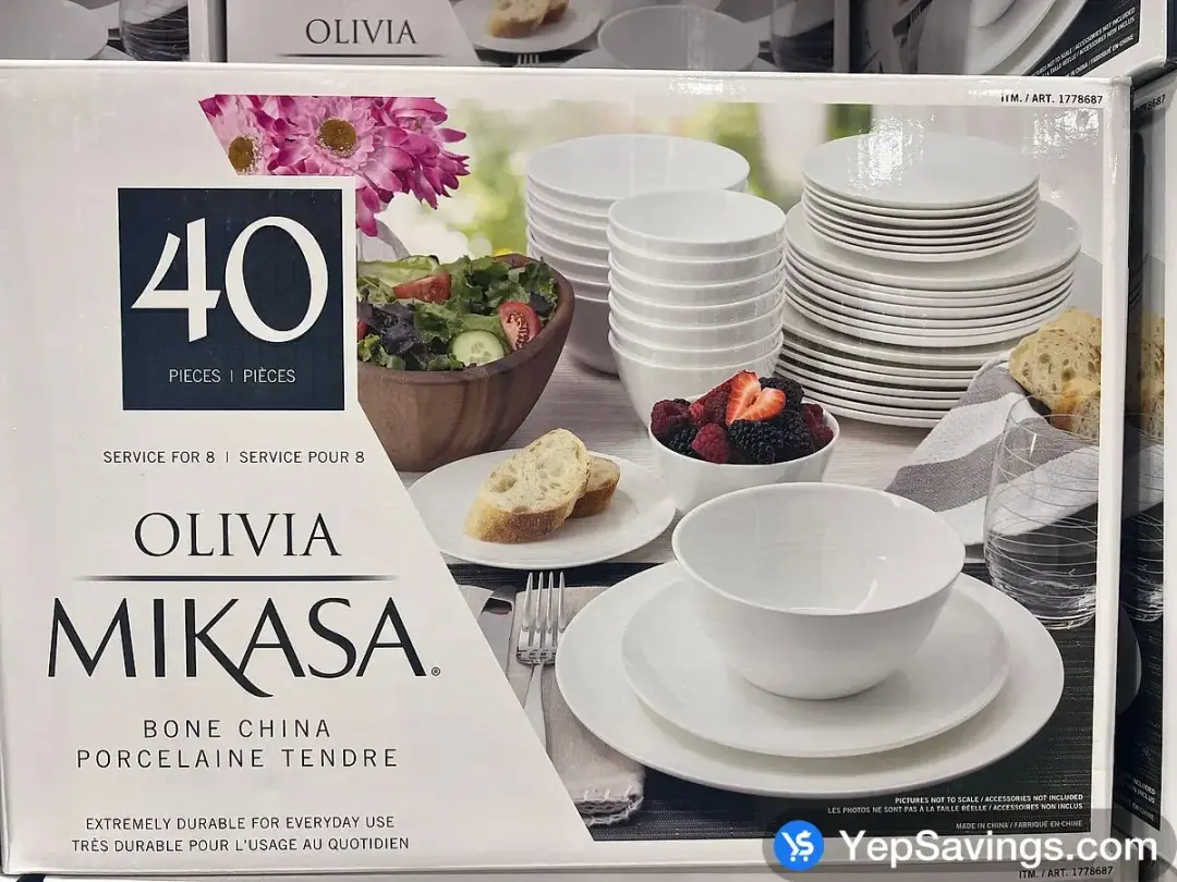 MIKASA OLIVIA BONE CHINA DINNERWARE 40 PIECES - Costco Canada (ITM 1778687)