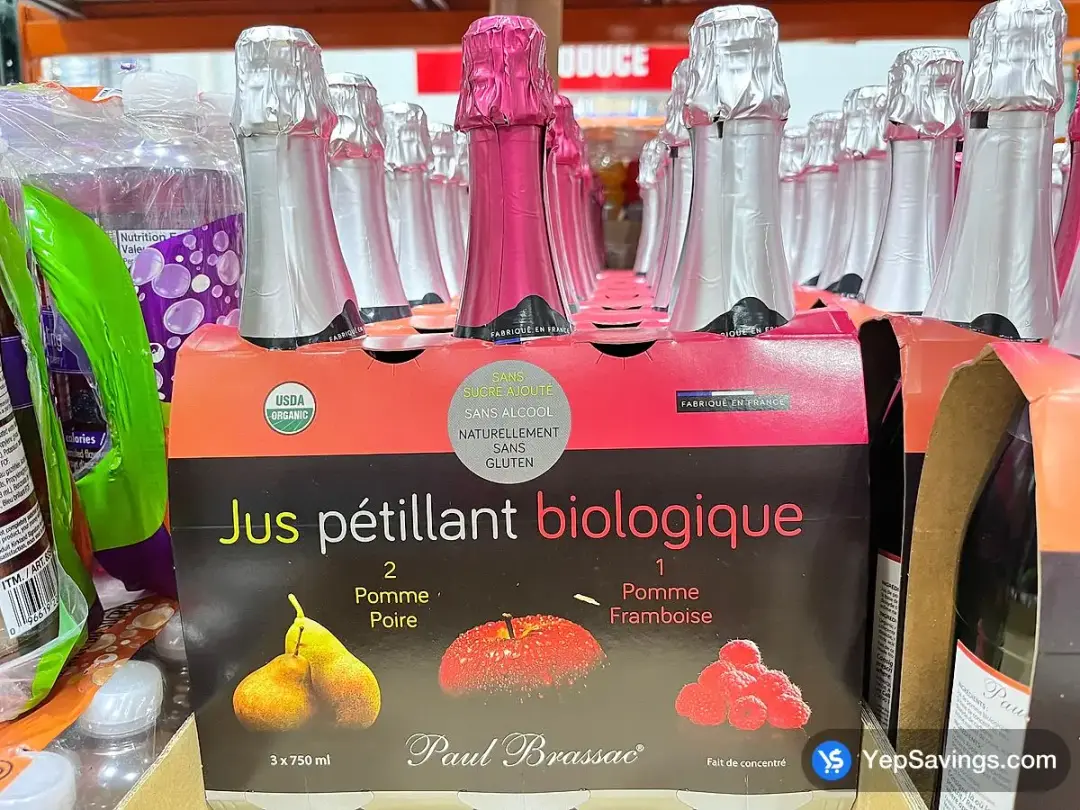 PAUL BRASSAC ORGANIC SPARKLING JUICE 3 X 750 ml - Costco Canada (ITM 5558566)