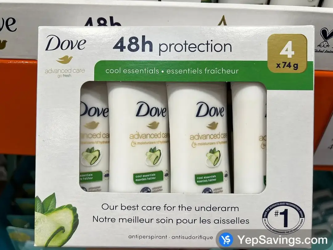 DOVE ADVANCED CARE ANTIPERSPIRANT 4×74 g - Costco Canada (ITM 1398164)