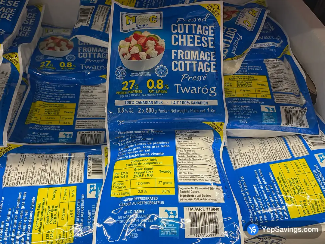 M-C DAIRY PRESSED COTTAGE CHEESE 2 x 500 g - Costco Canada (ITM 118840)