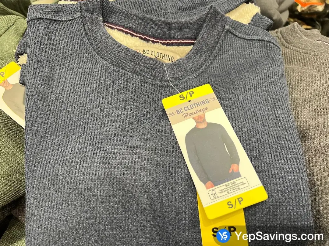 BC CLOTHING THERMAL CREW SWEATER + MENS SIZES S - XXL - Costco Canada (ITM 1718670)