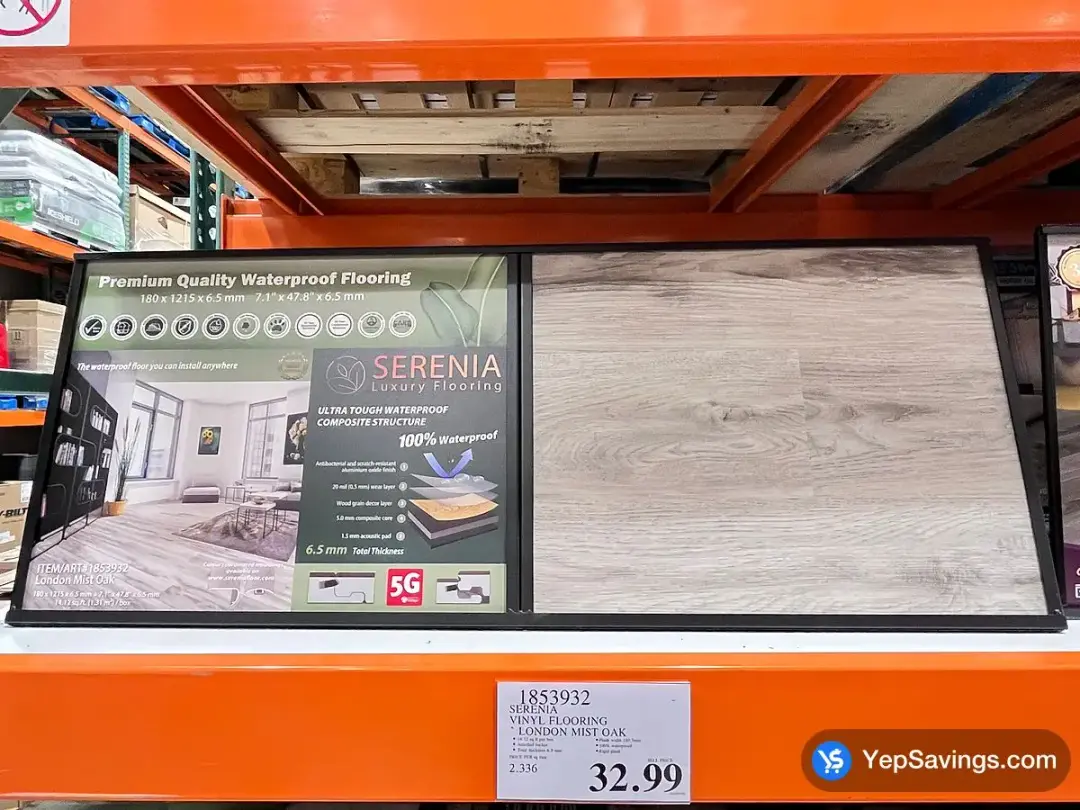 COSTCO SERENIA VINYL FLOORING LONDON MIST OAK – (ITM 1853932)