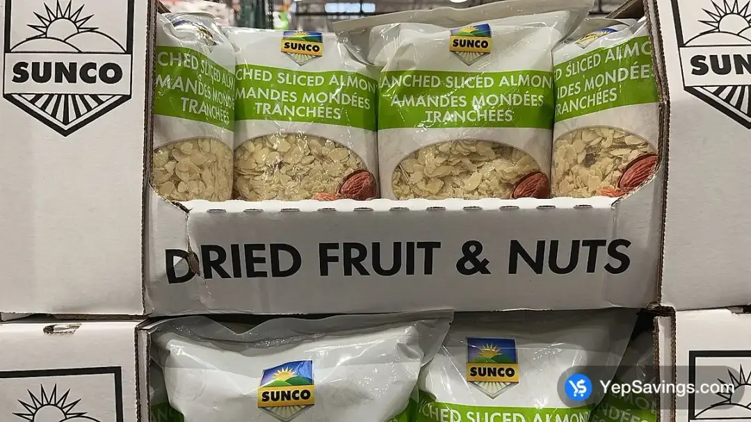 SUNCO SLICED ALMONDS 1.2 kg - Costco Canada (ITM 1075657)