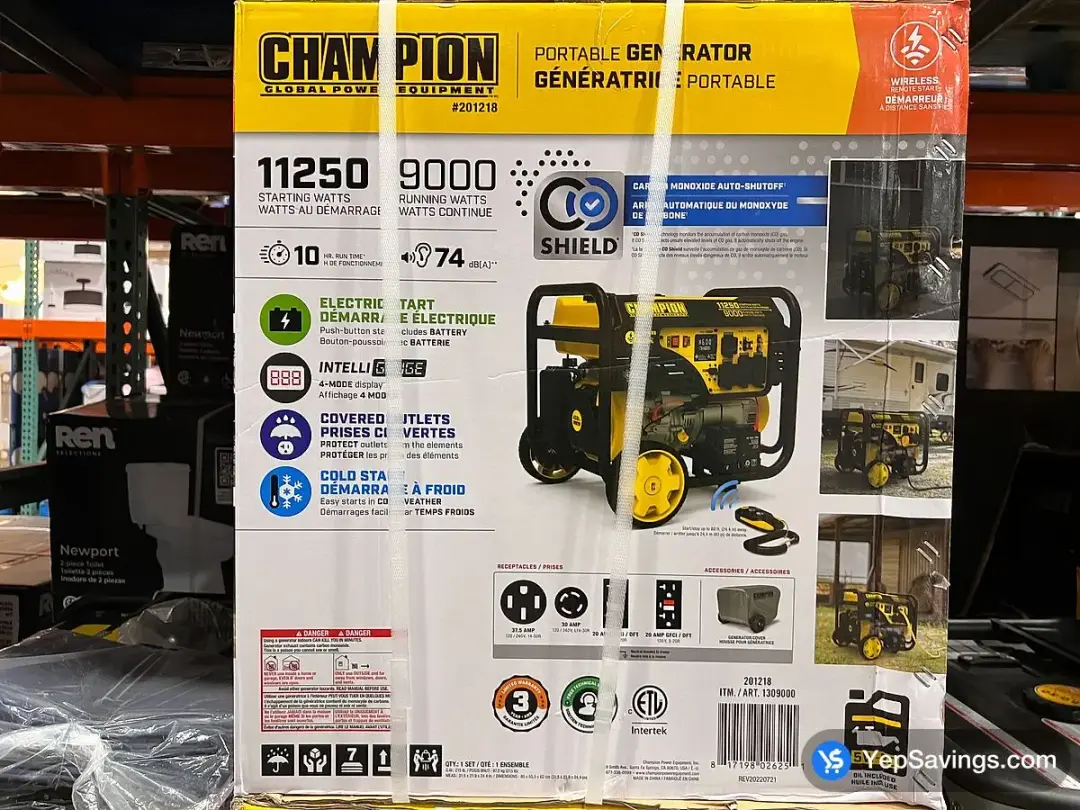 CHAMPION 9000W GENERATOR ELETRIC START - Costco Canada (ITM 1309000)