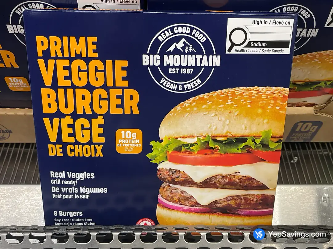 BIG MOUNTAIN PRIME VEGGIE BURGER 8 x 100g - Costco Canada (ITM 2065743)