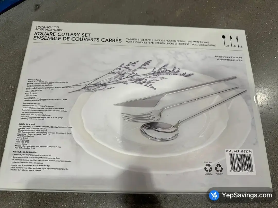 GOLDEN BELL FLATWARE SET 24 PIECES - Costco Canada (ITM 1823774)