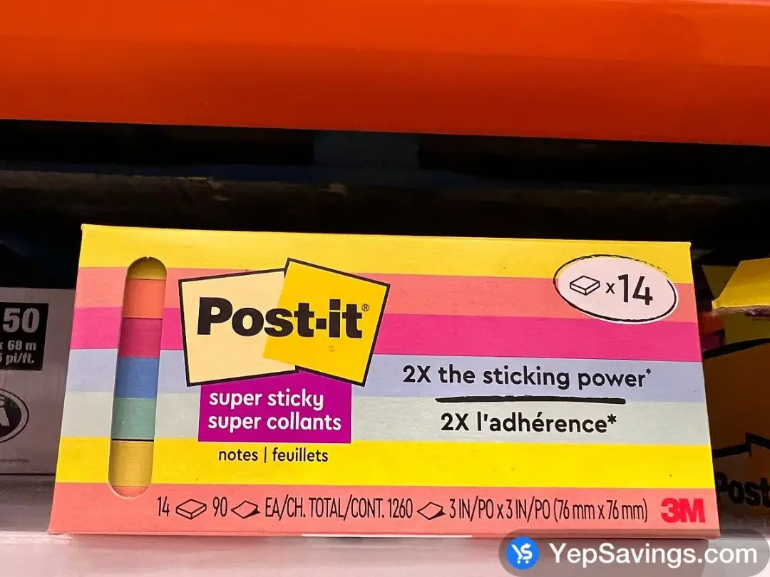3M POST-IT NOTES 3'' X 3'' 14 PACK - Costco Canada (ITM 1202501)
