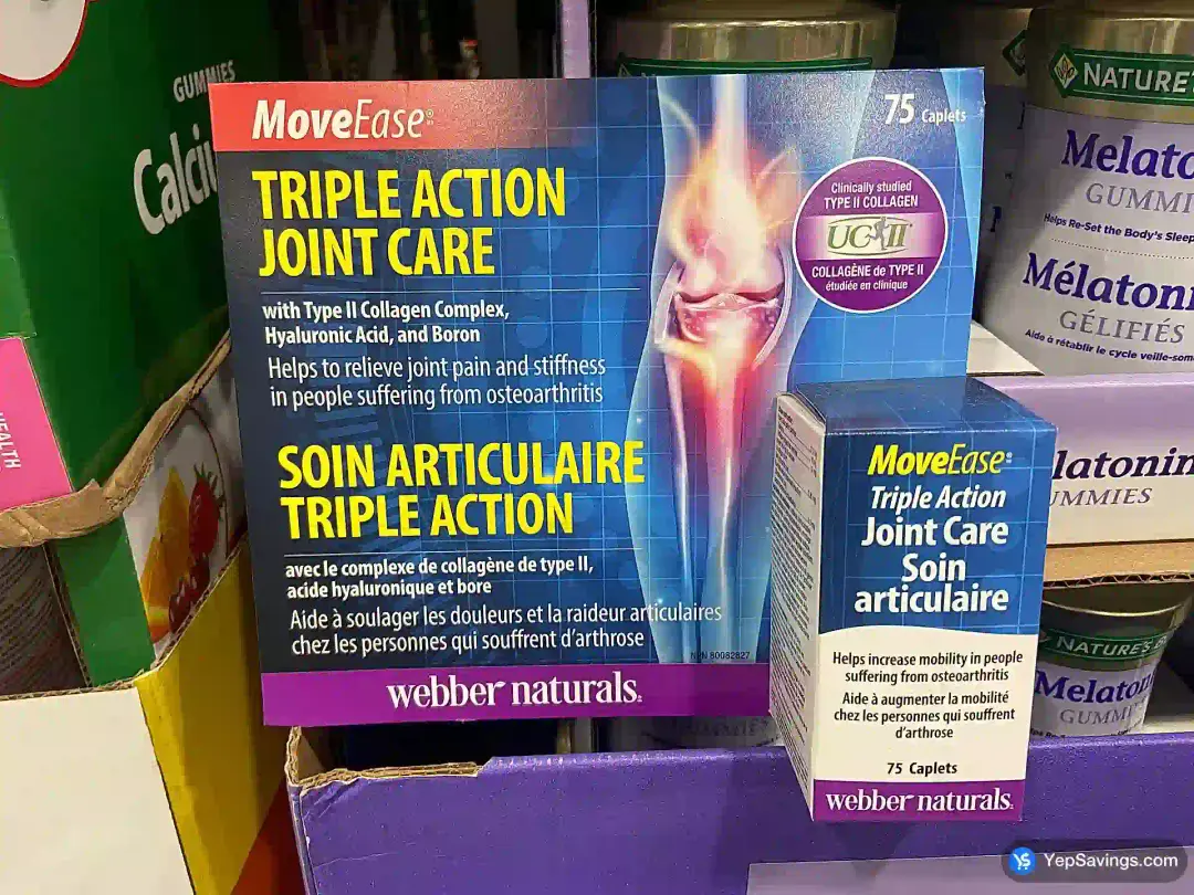 WN MOVEEASE TRIPLE ACTION JOINT 75 CAPLETS - Costco Canada (ITM 1319798)