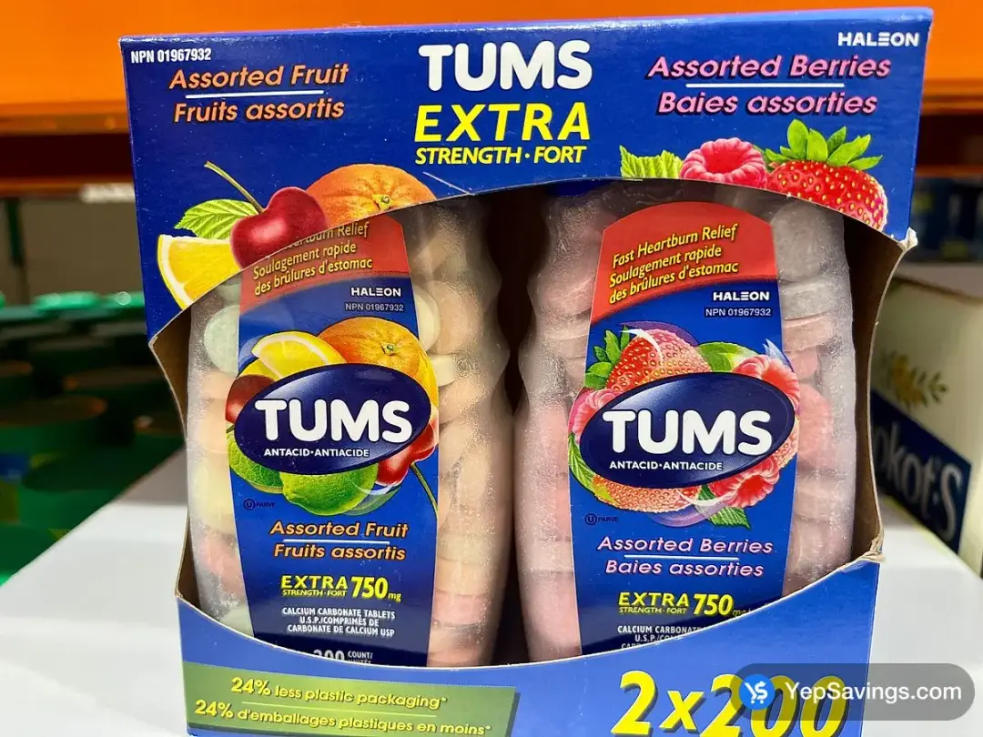 TUMS EXTRA STRENGTH 2 x 200 TABLETS - Costco Canada (ITM 8077399)