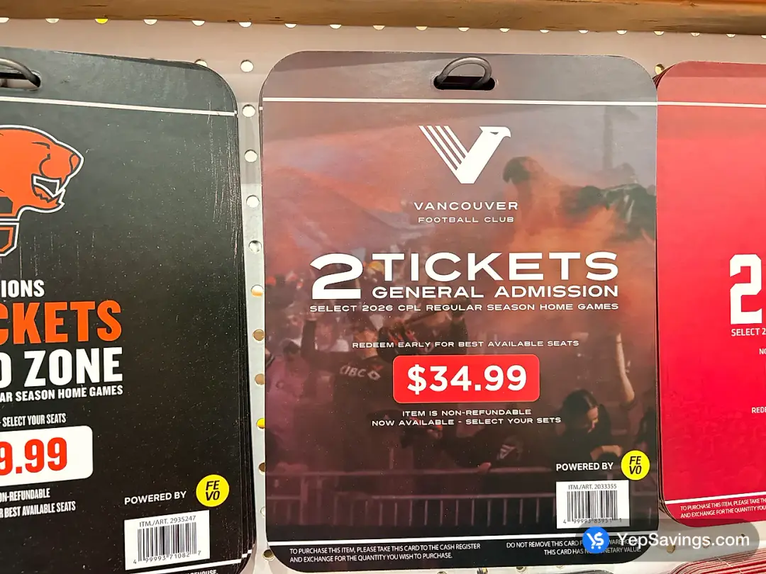 VANCOUVER FC 2 TICKETS GENERAL ADMISSION ITEM IS NON-REFUNDABLE - Costco Canada (ITM 2033355)