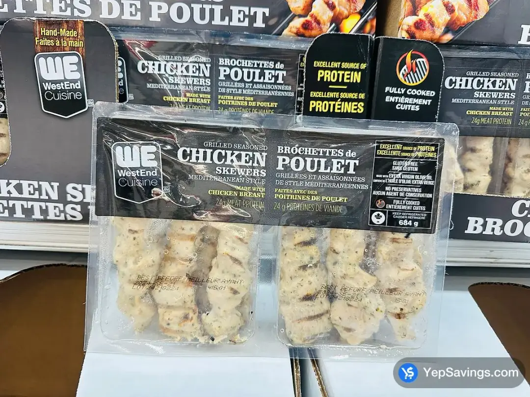 WESTEND CUISINE CHICKEN SKEWERS 684 g - Costco Canada (ITM 2391611)