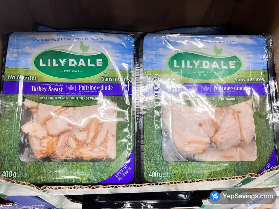 LILYDALE SLICED TURKEY BREAST 2 x 400 g - Costco Canada (ITM 356026)