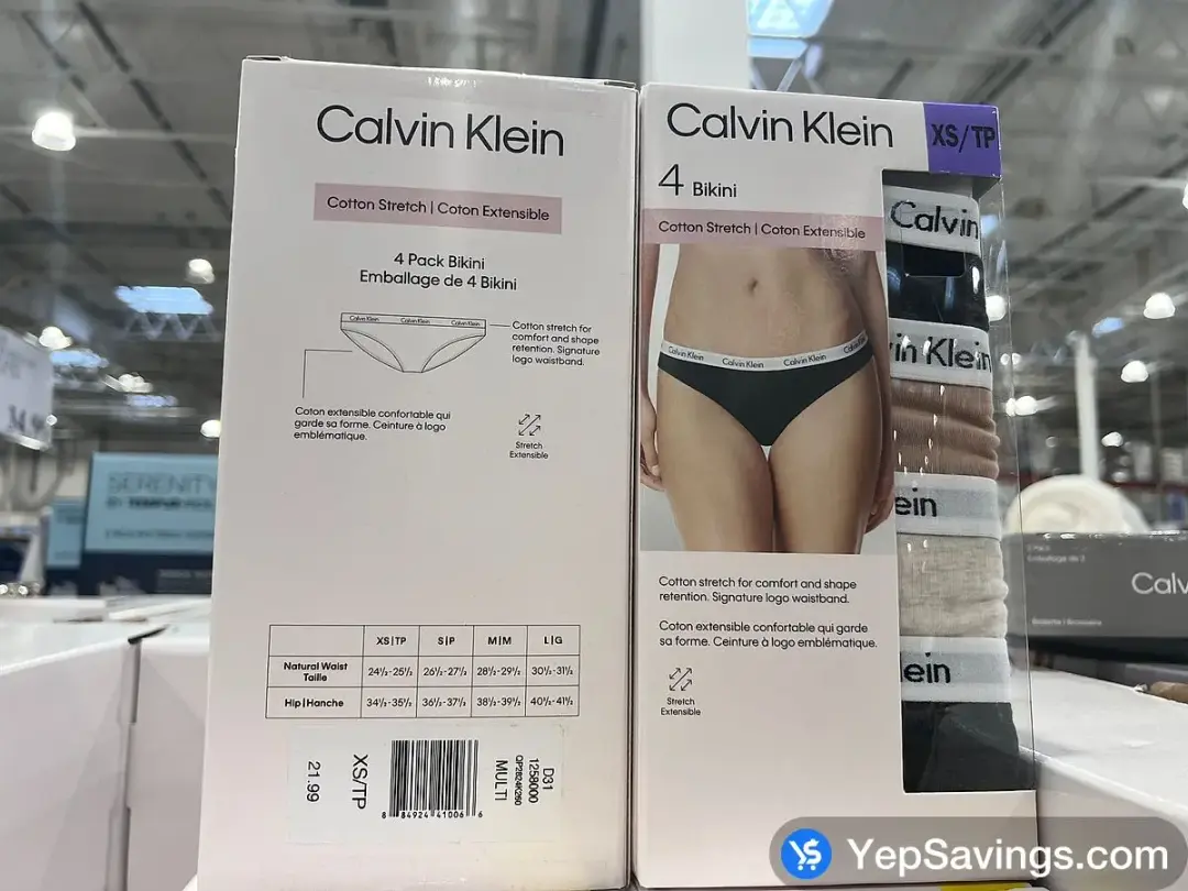 CALVIN KLEIN BIKINI BRIEFS 4 PK + LADIES SIZES XS - L - Costco Canada (ITM 1258002)
